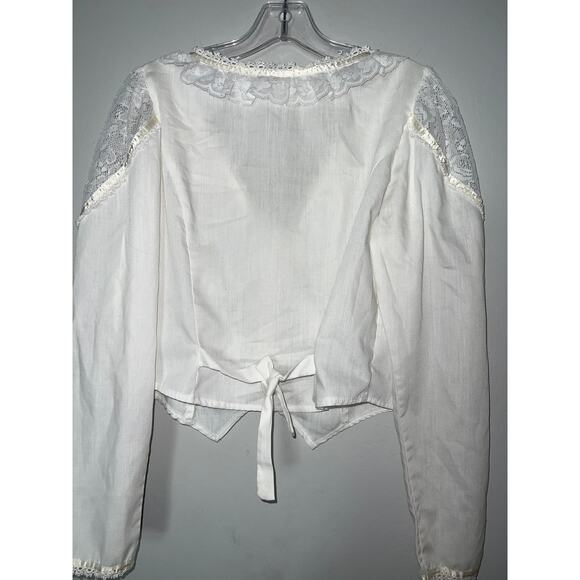 Vintage 70s Jessica’s Gunnies Victorian Blouse – Ivory Cotton, Lace & Ribbon - Picture 5 of 8
